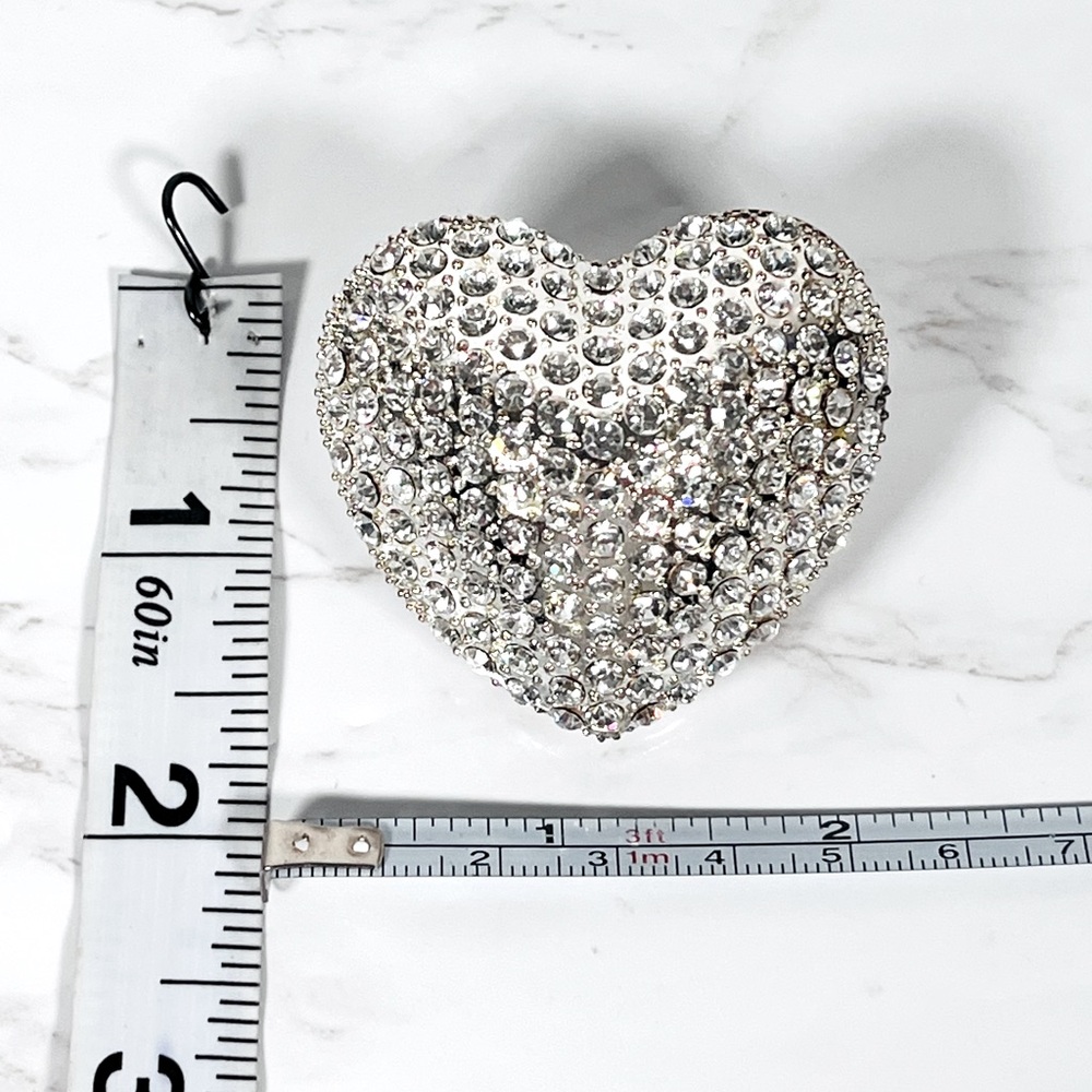 Heart-Shaped Rhinestone Trinket Box - Picture 9 of 10